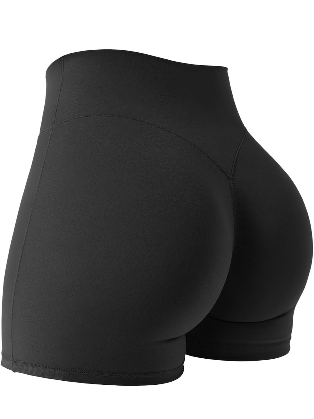 Seamless Scrunch High-Waist Black Women’s Shorts 4-inch